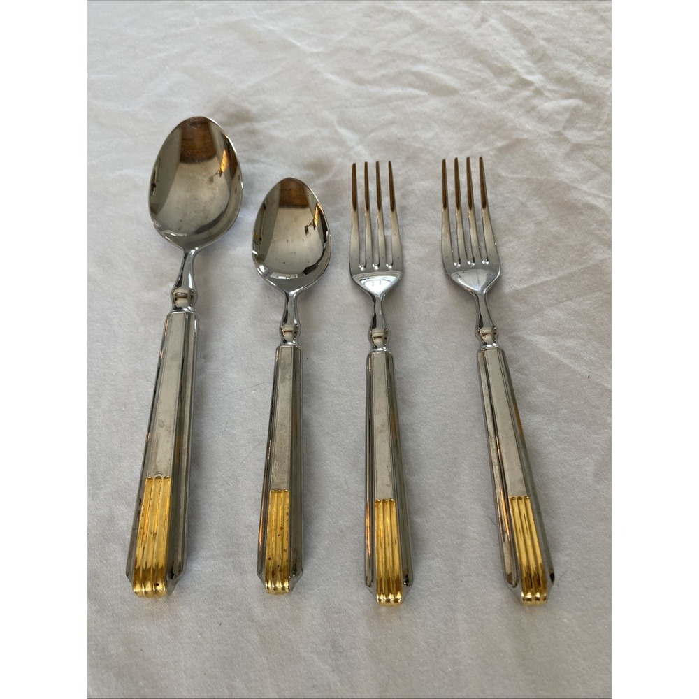 Mikasa Skyline Gold Stainless Steel Japan 4 Piece